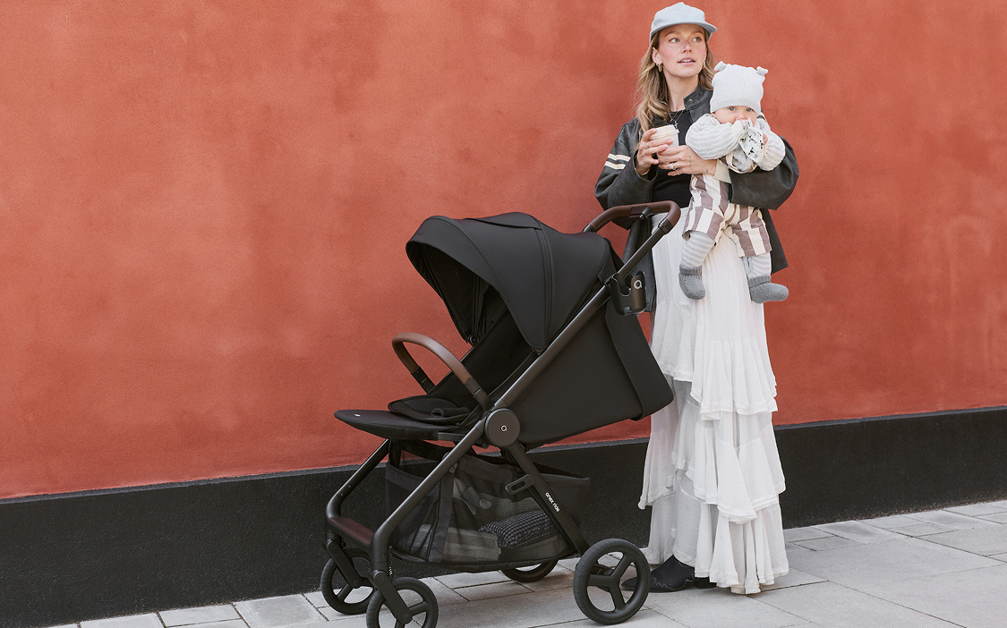 Family enjoying outdoors with Anex strollers
