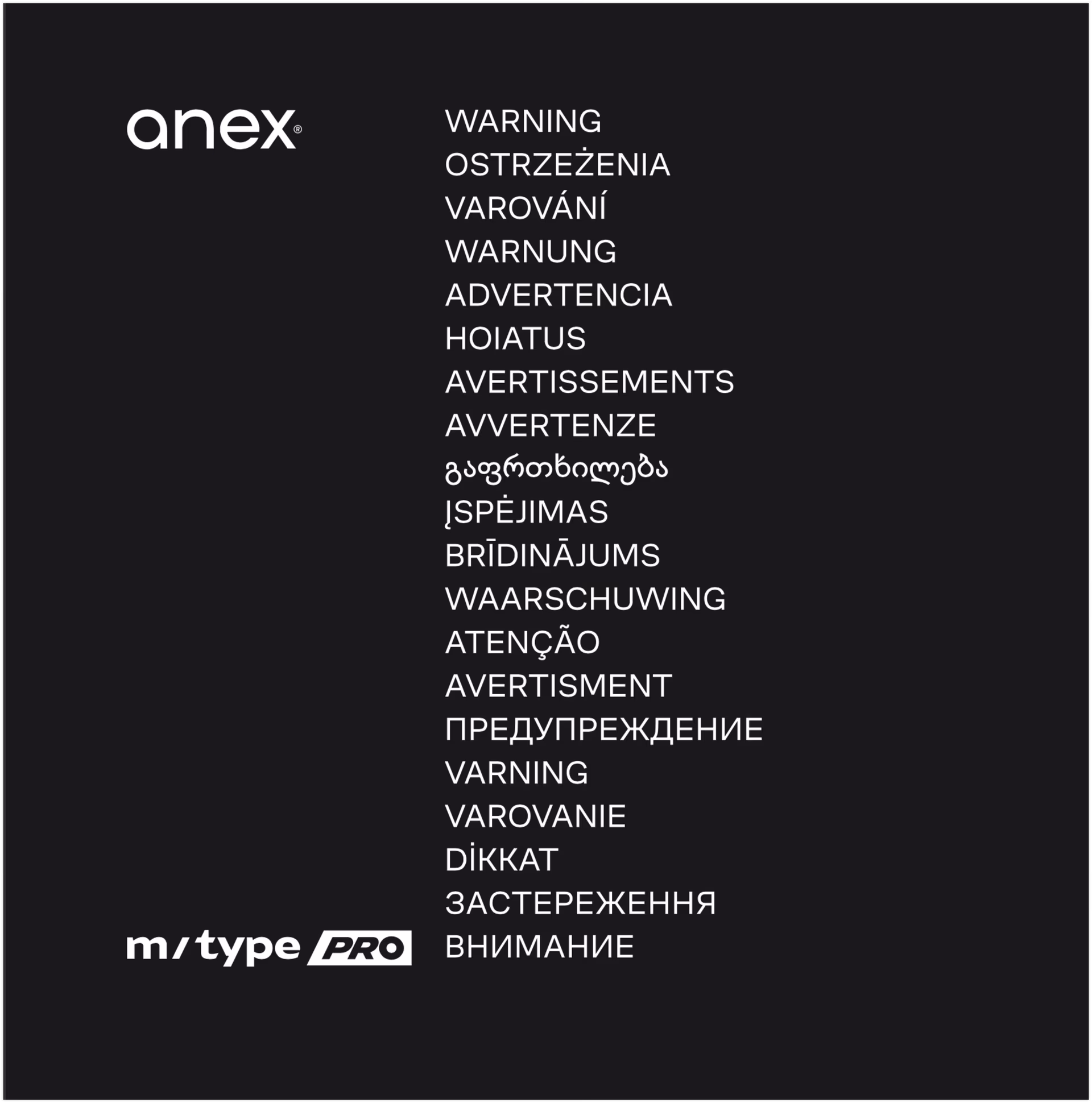Warning Anex® m/type PRO