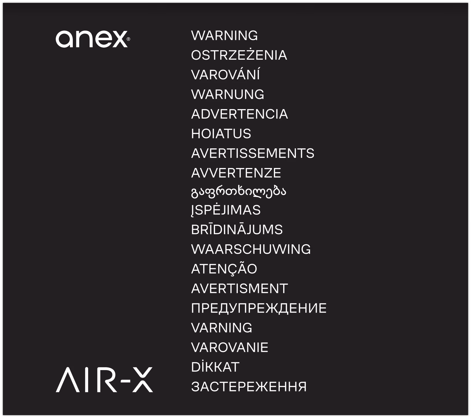 Warning Anex® Air-X