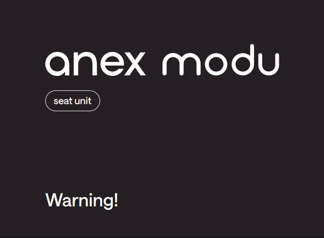 Warning Anex Modu Seat Unit