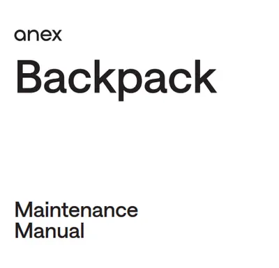 Maintenance Manual Anex Backpack